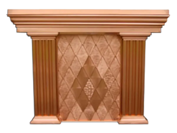 Custom copper cornice with column details