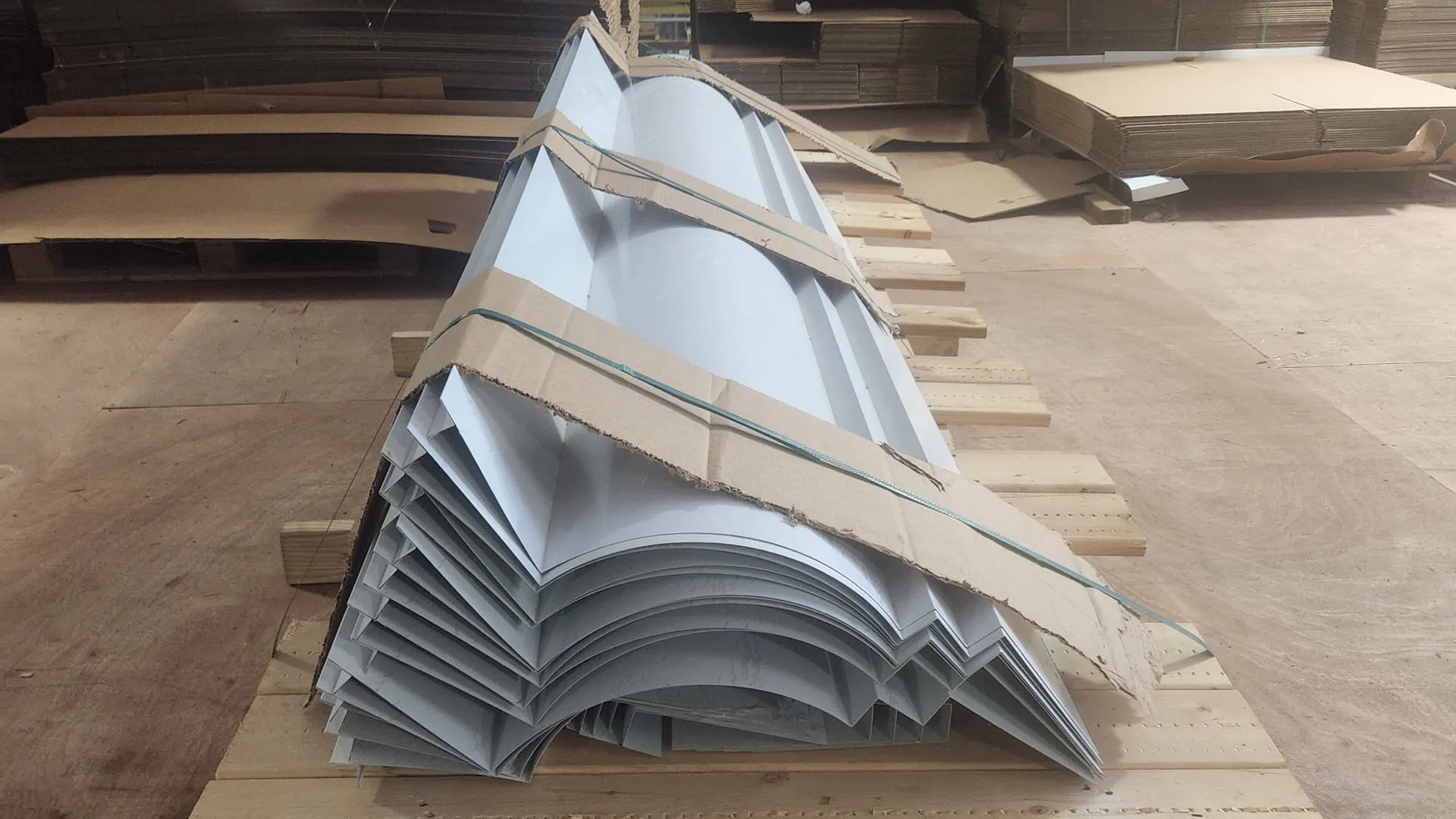 Custom white Kynar-finished aluminum cornice for a church