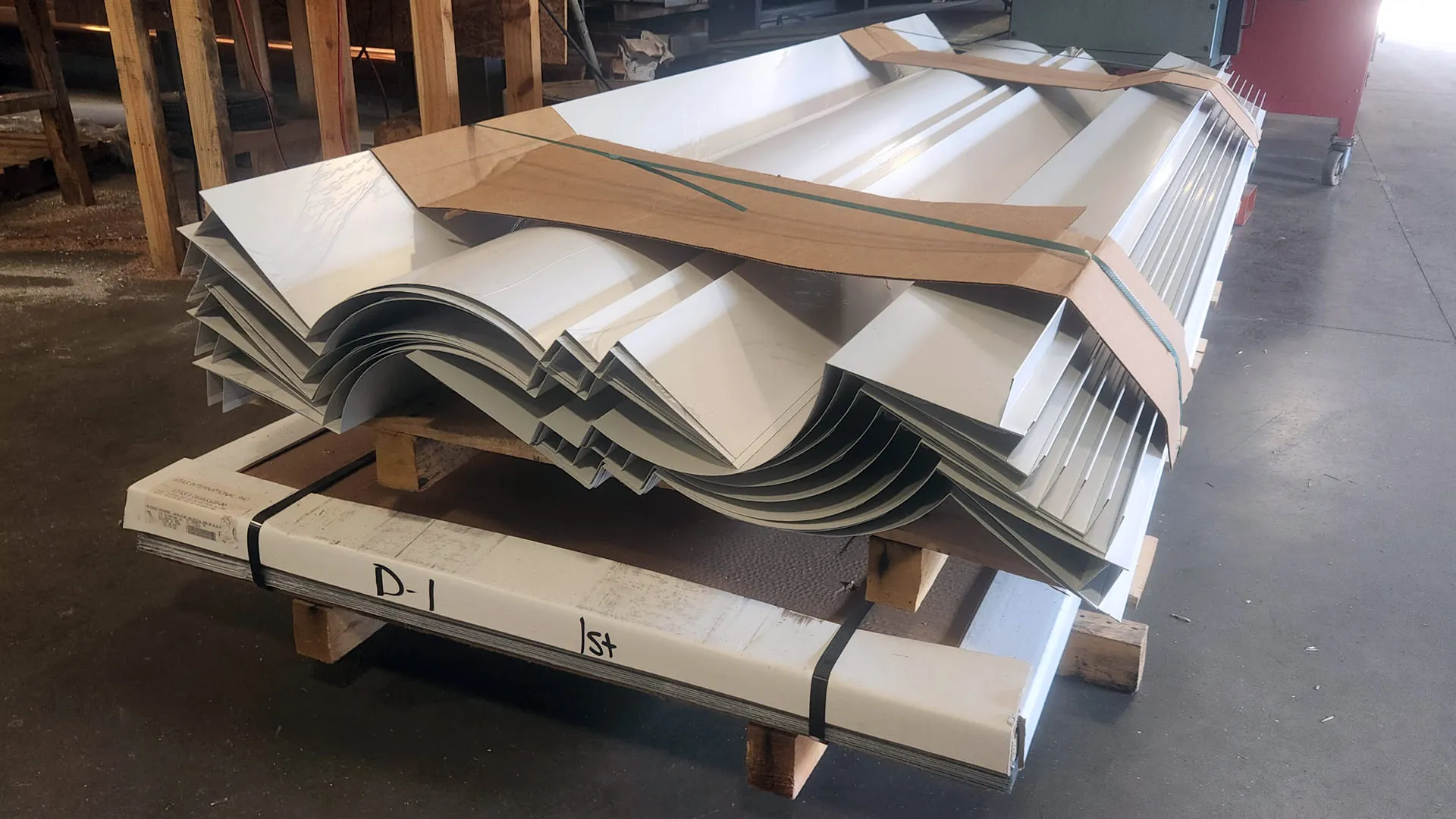 Additional view of a custom 0.040-inch aluminum church cornice