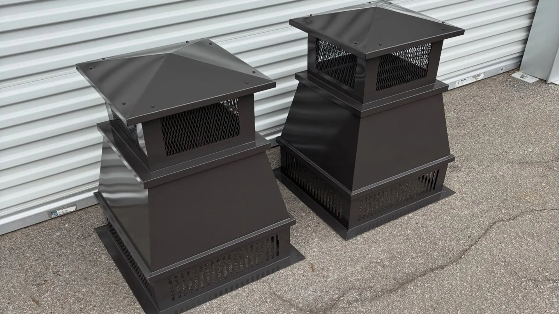 Knight chimney pot with a dark bronze powder-coated finish
