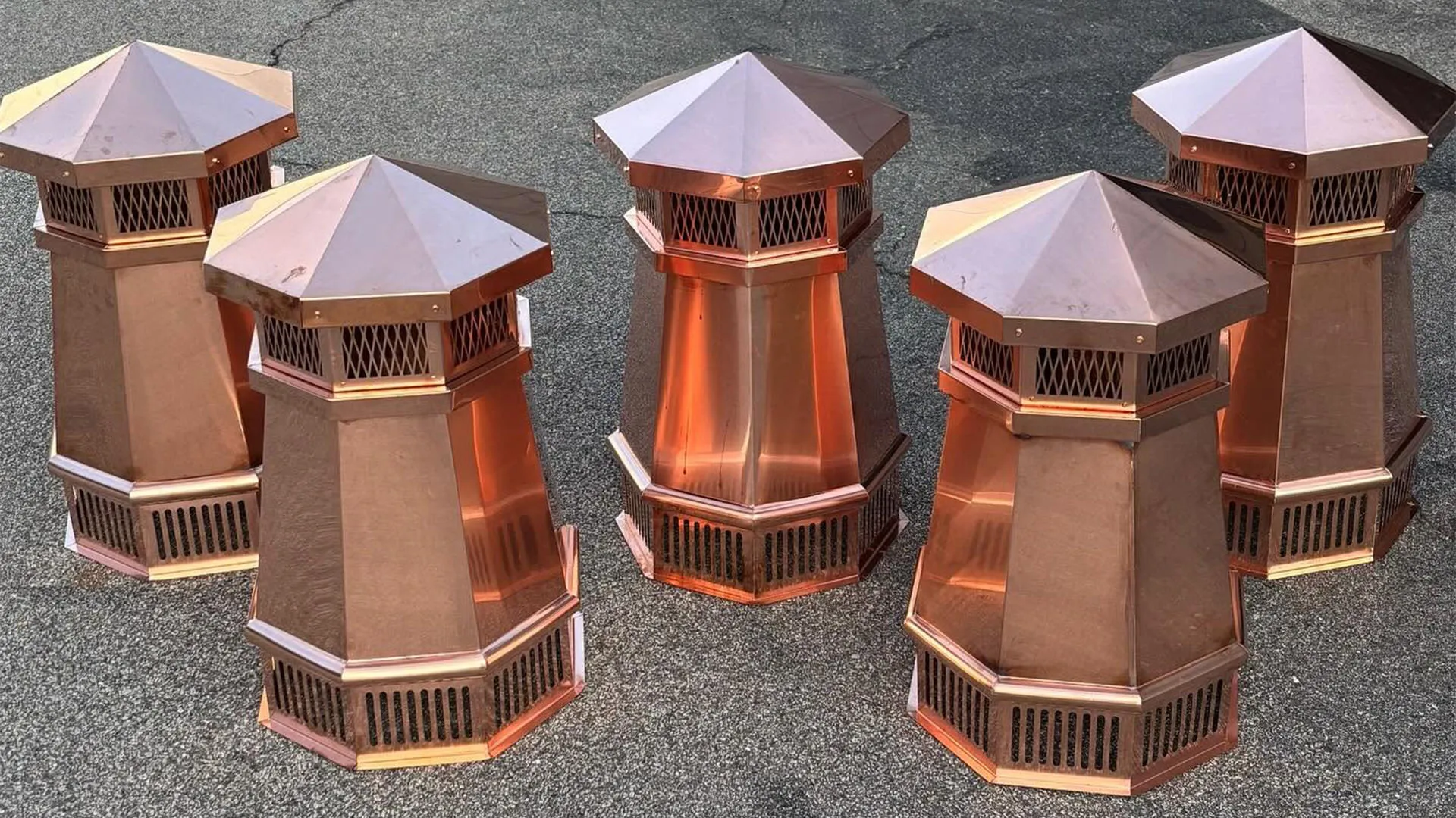 Copper Lighthouse chimney pots