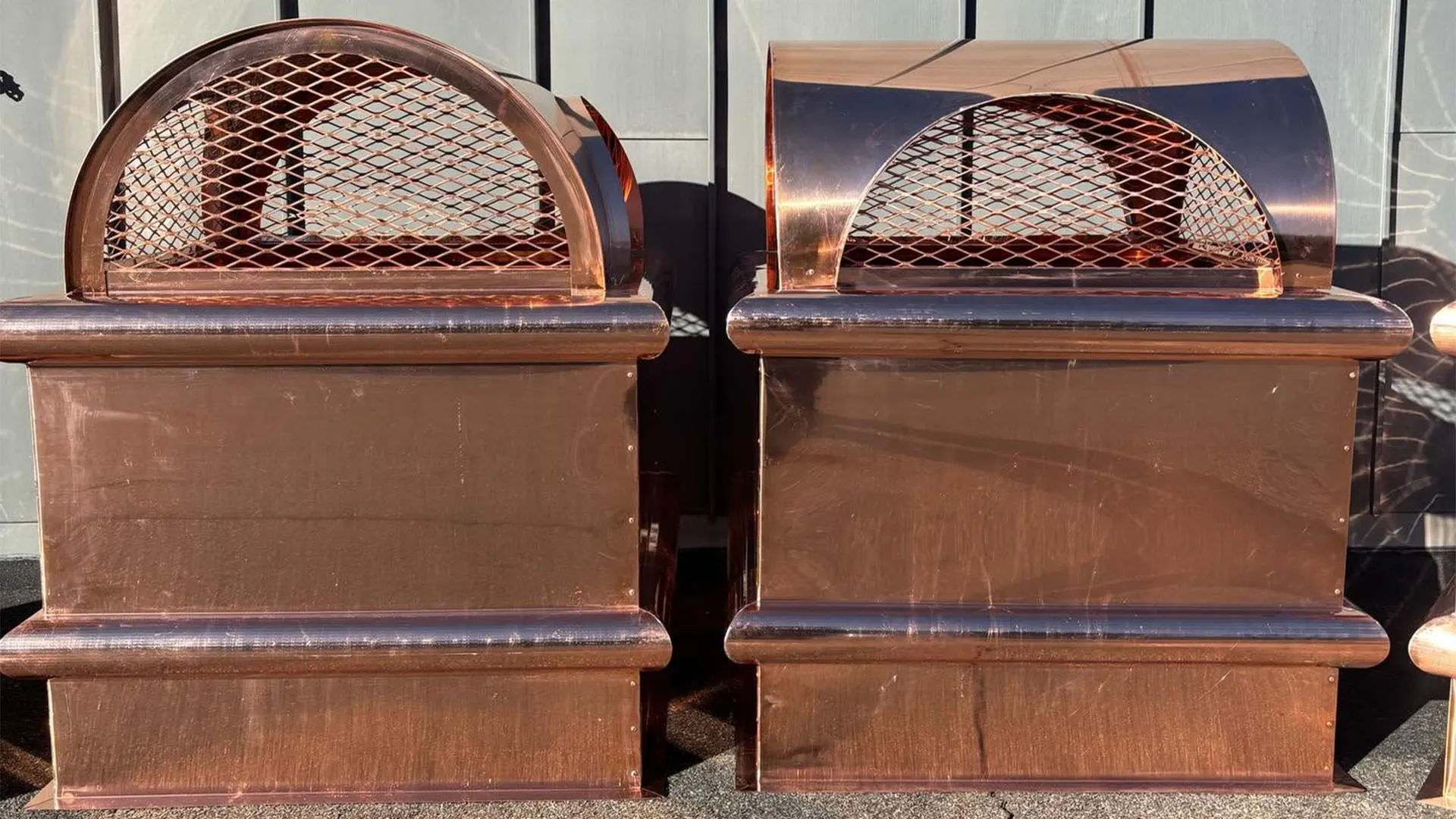 Copper Hard Hat chimney pots
