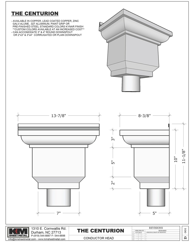 The Centurion Conductor Head | Leader Head - Copper, Aluminum, Steel