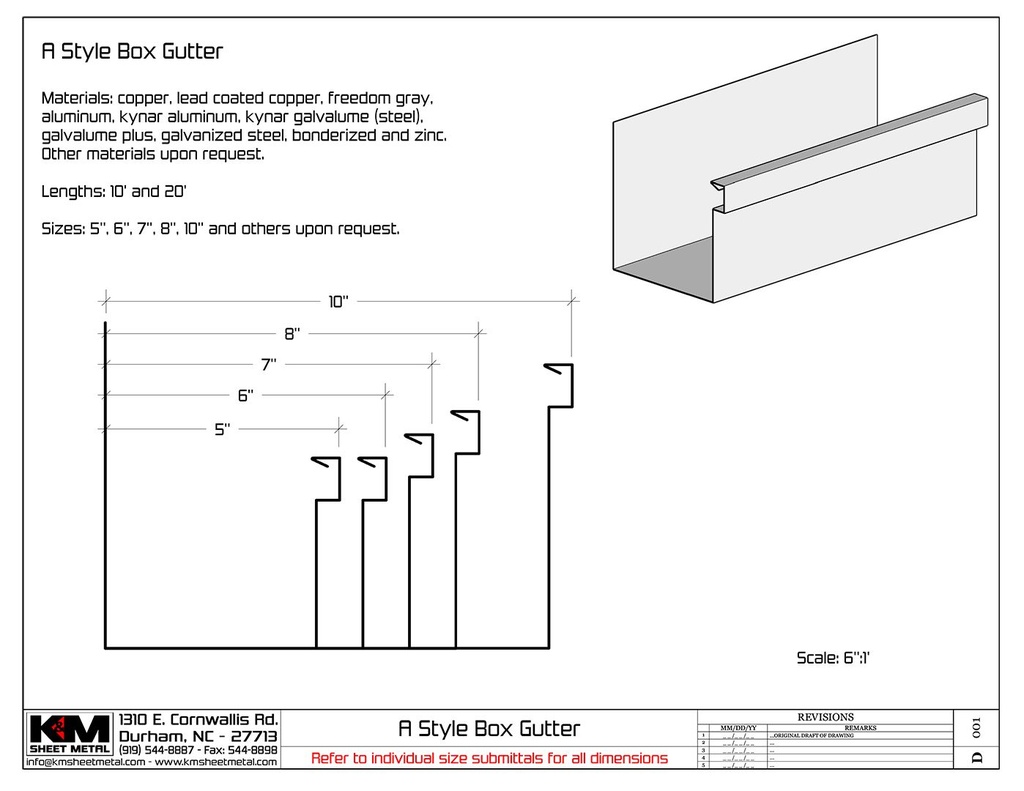 0.027" Aluminum Commercial Box Gutter