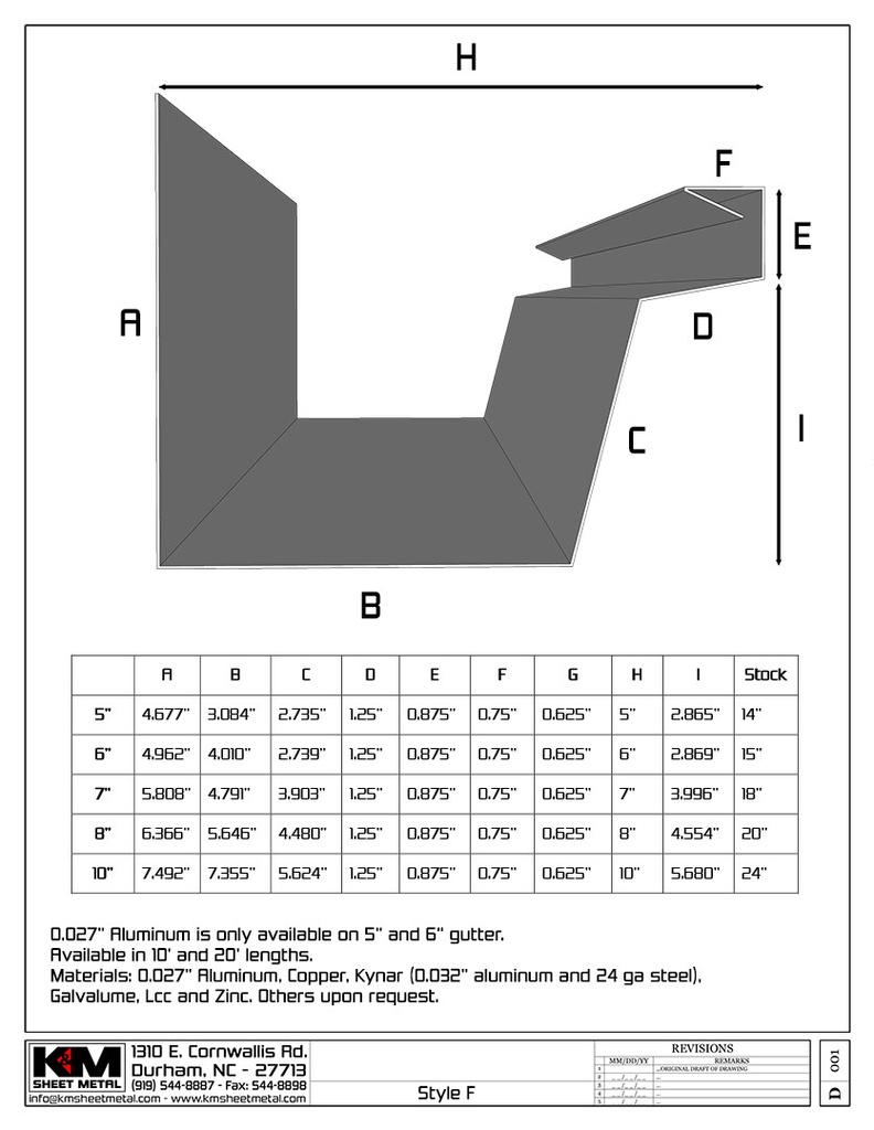 0.027" Aluminum Industrial Box Gutter