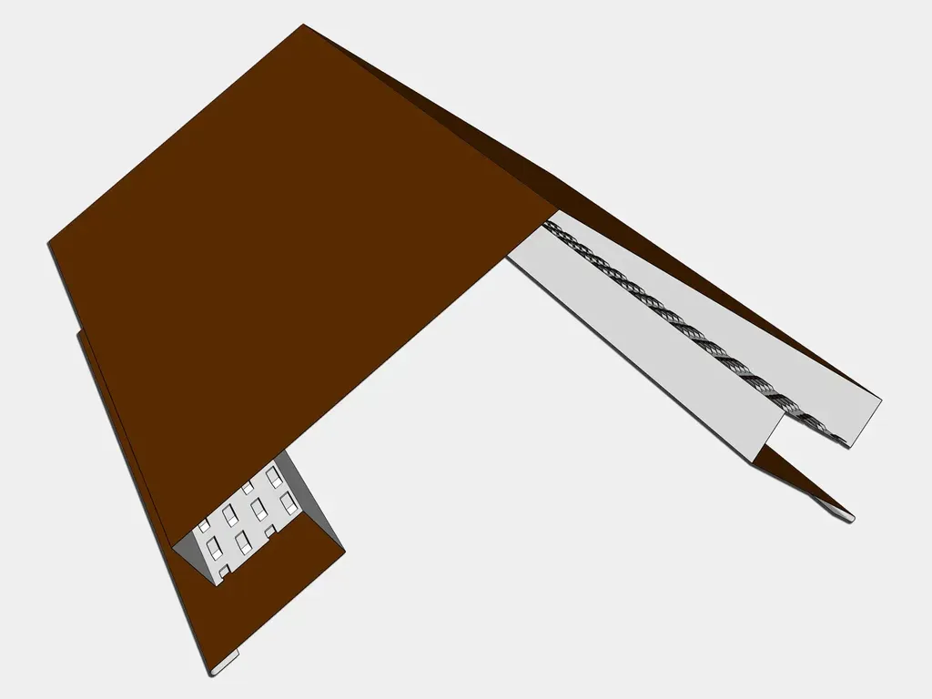 24 Gauge Kynar Steel Vented Ridge Cap Roof Flashing