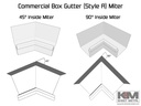 Aluminum 0.027" Commercial Box Gutter Outside Miter