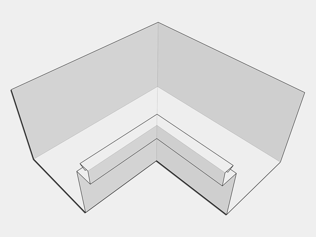 Aluminum 0.027" Commercial Box Gutter Outside Miter