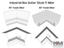 Aluminum 0.027" Industrial Box Gutter Inside Miter