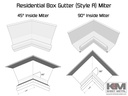 Aluminum 0.027" Residential Box Gutter Inside Miter