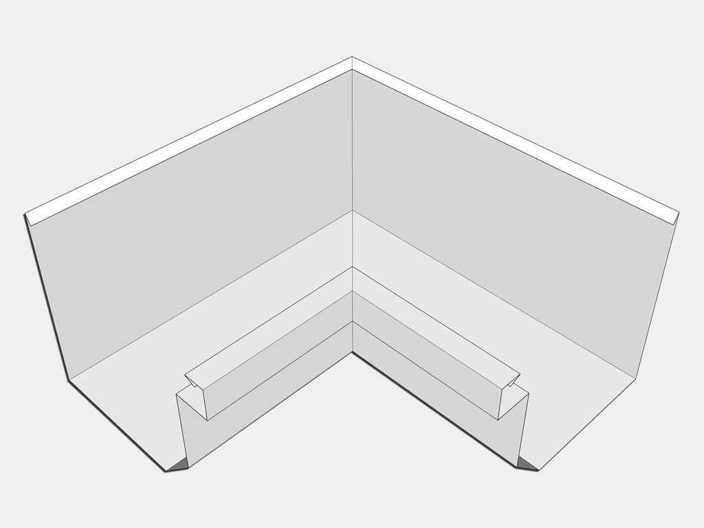 Aluminum 0.027" Residential Box Gutter Inside Miter