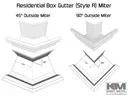 Aluminum 0.027" Residential Box Gutter Outside Miter