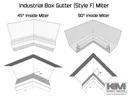 Aluminum 0.032" Kynar Industrial Box Gutter Inside Miter