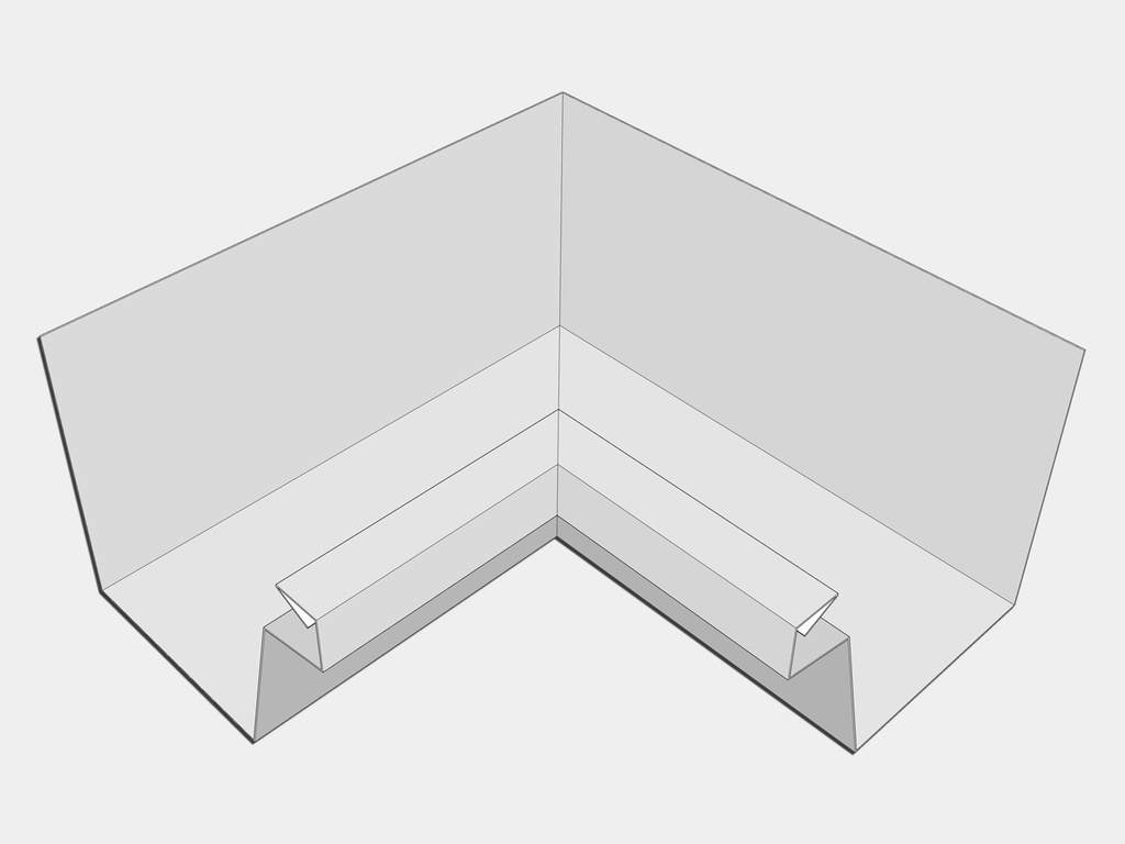 Aluminum 0.032" Kynar Industrial Box Gutter Inside Miter