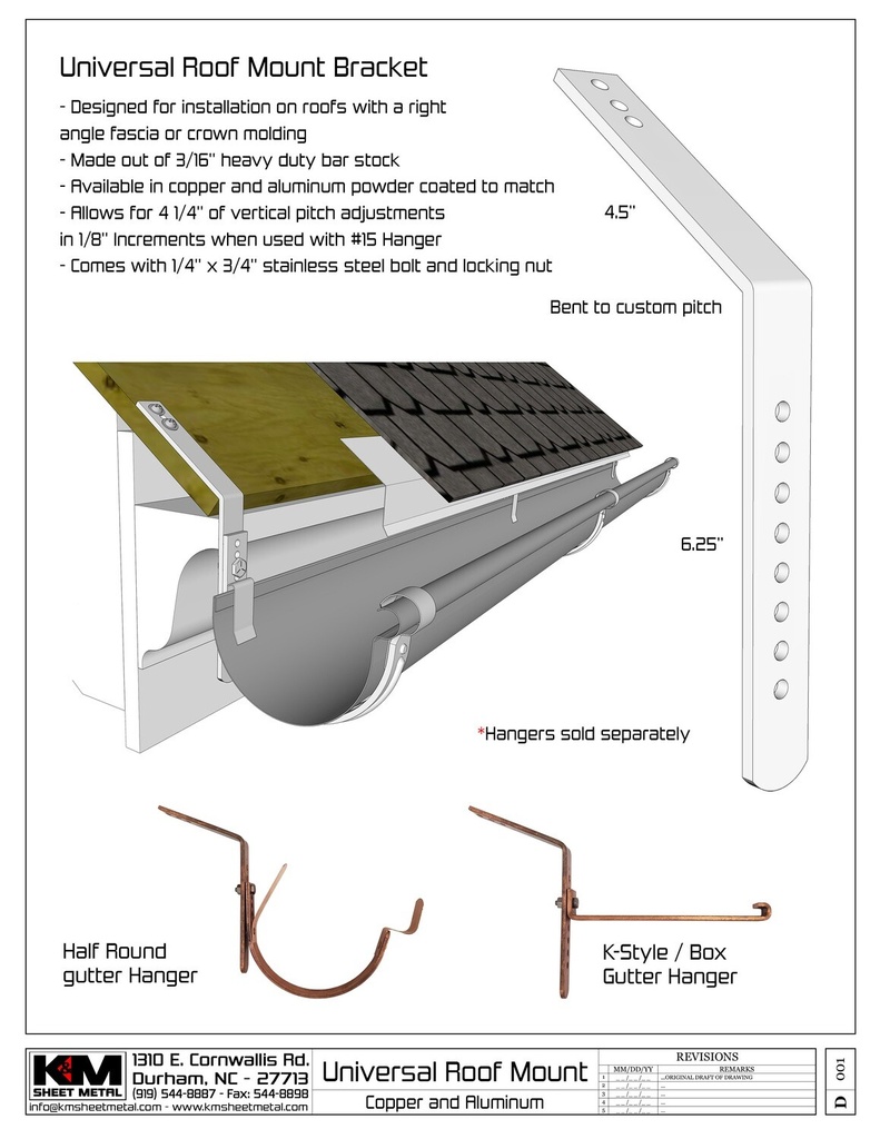 Aluminum Universal Roof Mount for Gutter Bracket