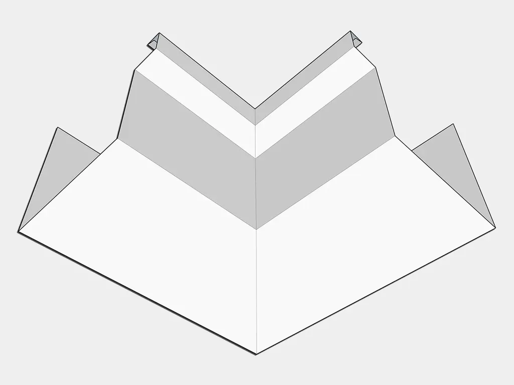 Copper Commercial Box Gutter Inside Miter