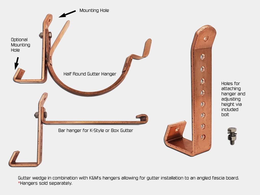 Copper Crossbar Heavy Duty Gutter Hanger