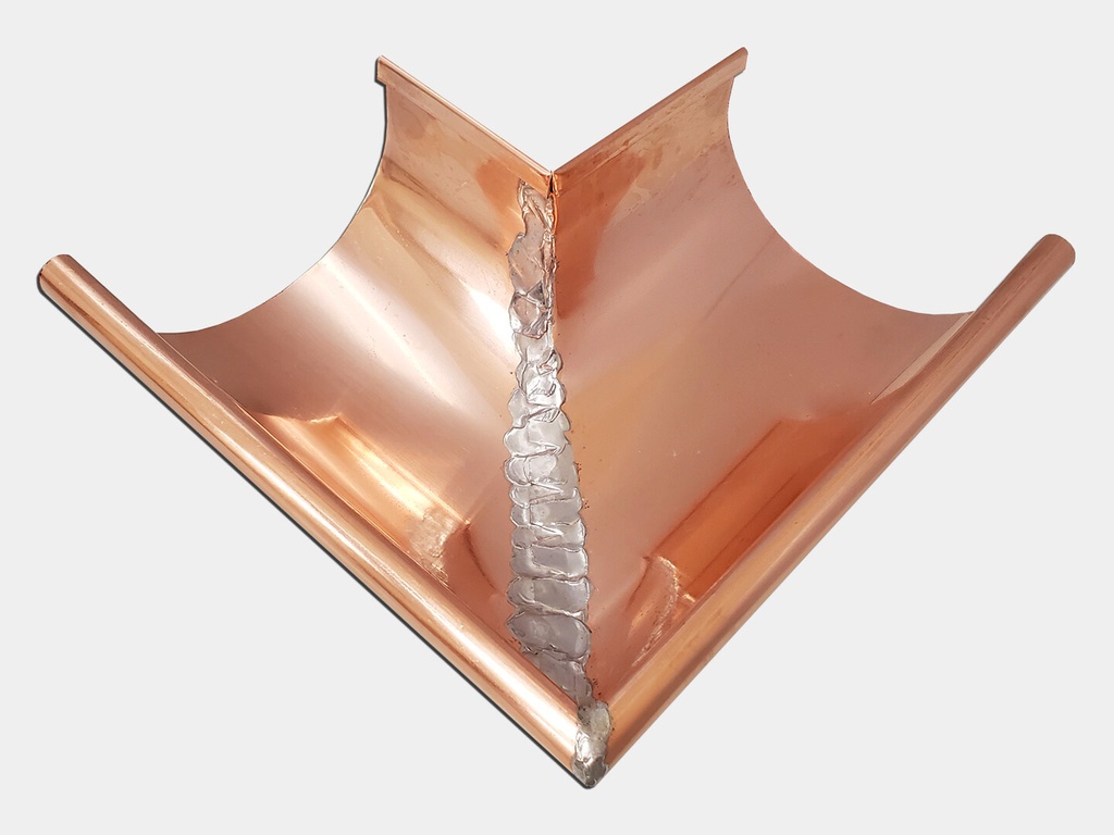 Copper Half Round Gutter Outside Miter