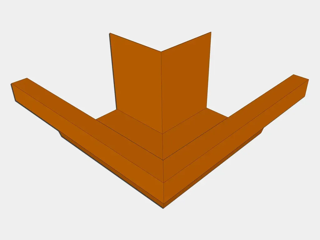 Copper Industrial Box Gutter Outside Miter