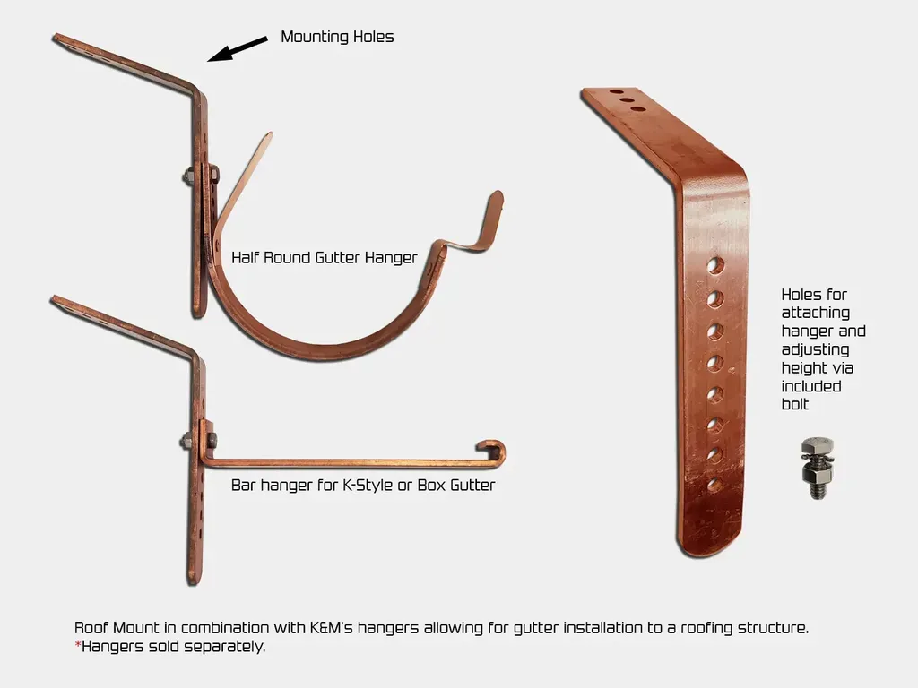Copper Universal Roof Mount for Gutter Bracket
