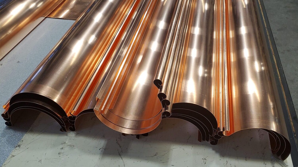 Euro Bead Copper Half Round Gutter