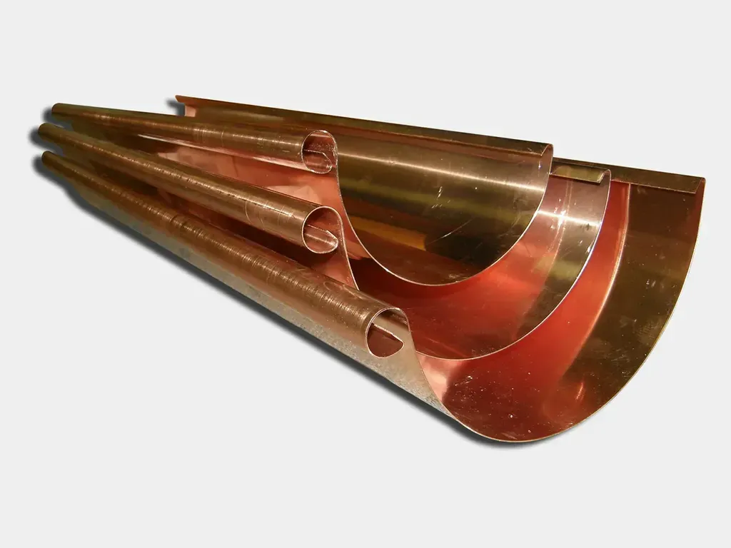Euro Bead Copper Half Round Gutters