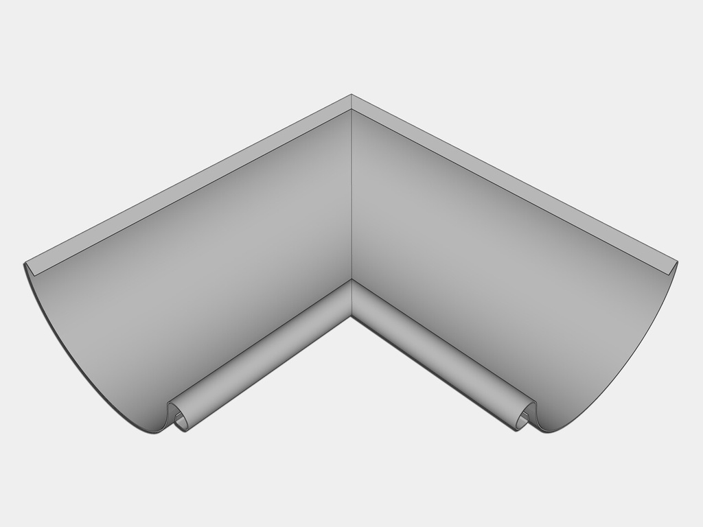 Euro Bead Galvalume Plus Half Round Gutter Inside Miter