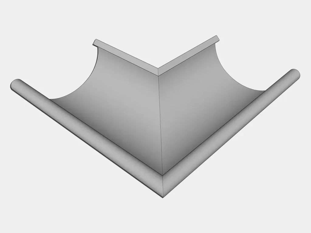 Euro Bead Galvalume Plus Half Round Gutter Outside Miter