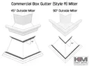 Galvalume Plus Commercial Box Gutter Outside Miter