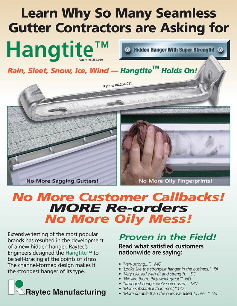 Galvanized Steel Hidden Gutter Hanger - No Clip and Screw