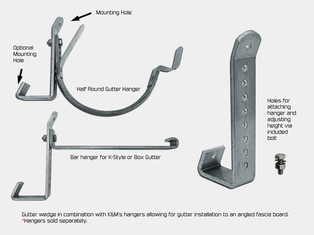 Heavy Duty Aluminum Gutter Wedge for Angled Fascia