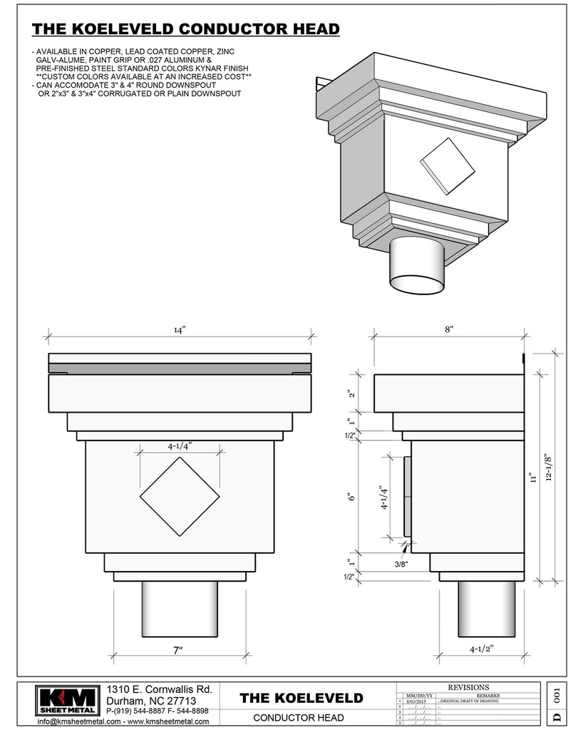 The Koeleveld Conductor Head | Leader Head | Copper Aluminum Steel