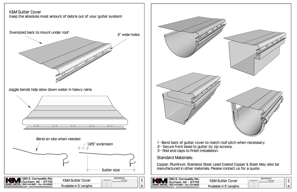 KM 0.032" Kynar Aluminum Solid Gutter Cover