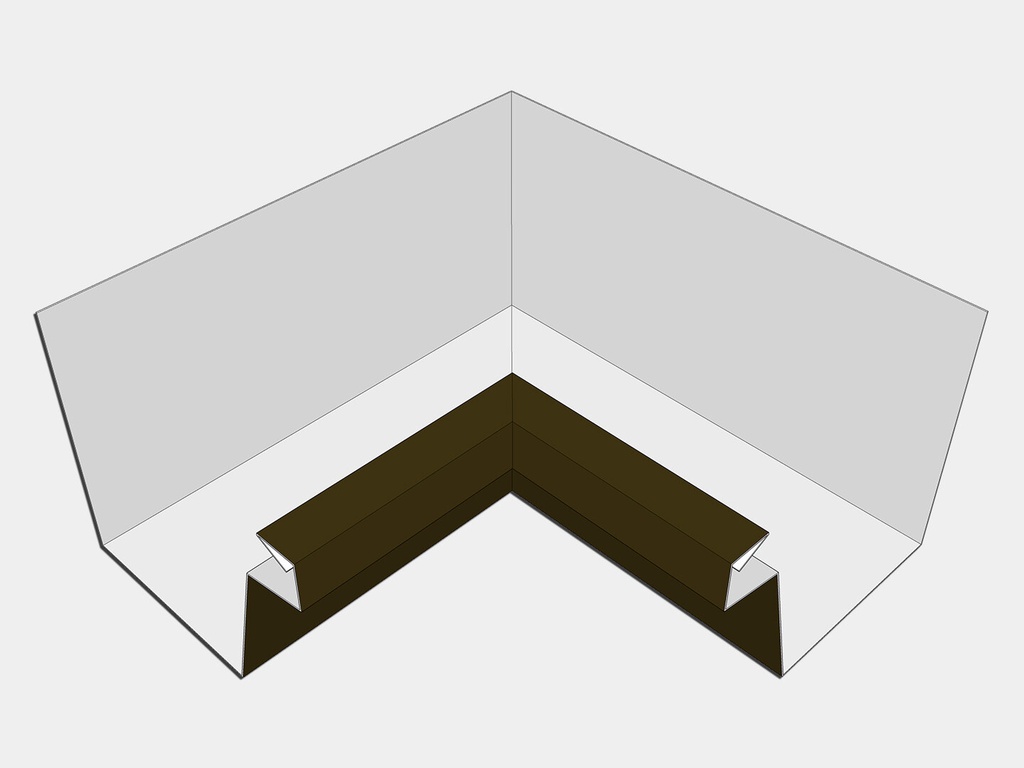 Kynar Steel Industrial Box Gutter Inside Miter