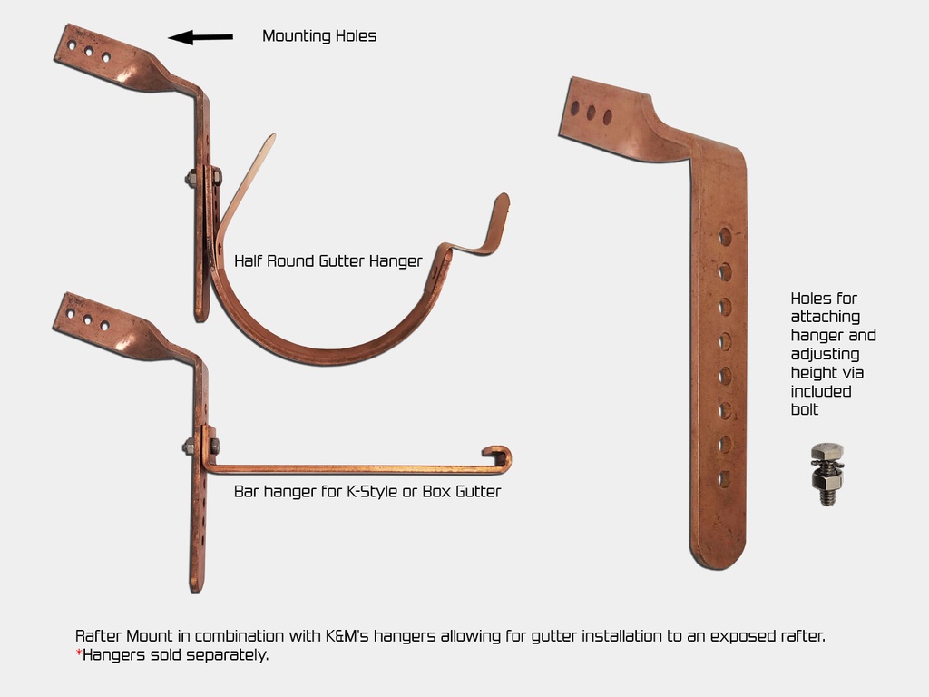 Lead Coated Copper Universal Rafter Mount for Gutter Bracket