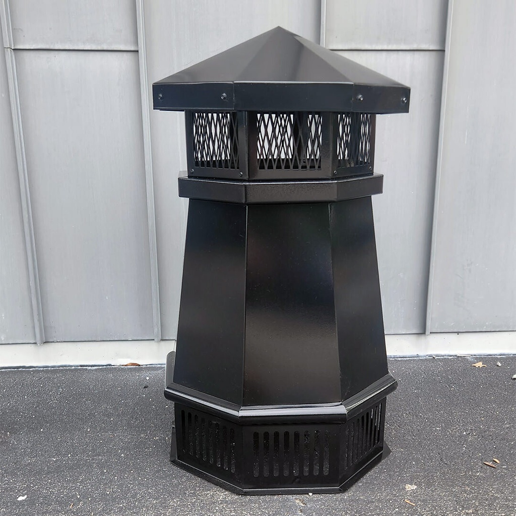 Lighthouse Chimney Pot - Powder Coated Black