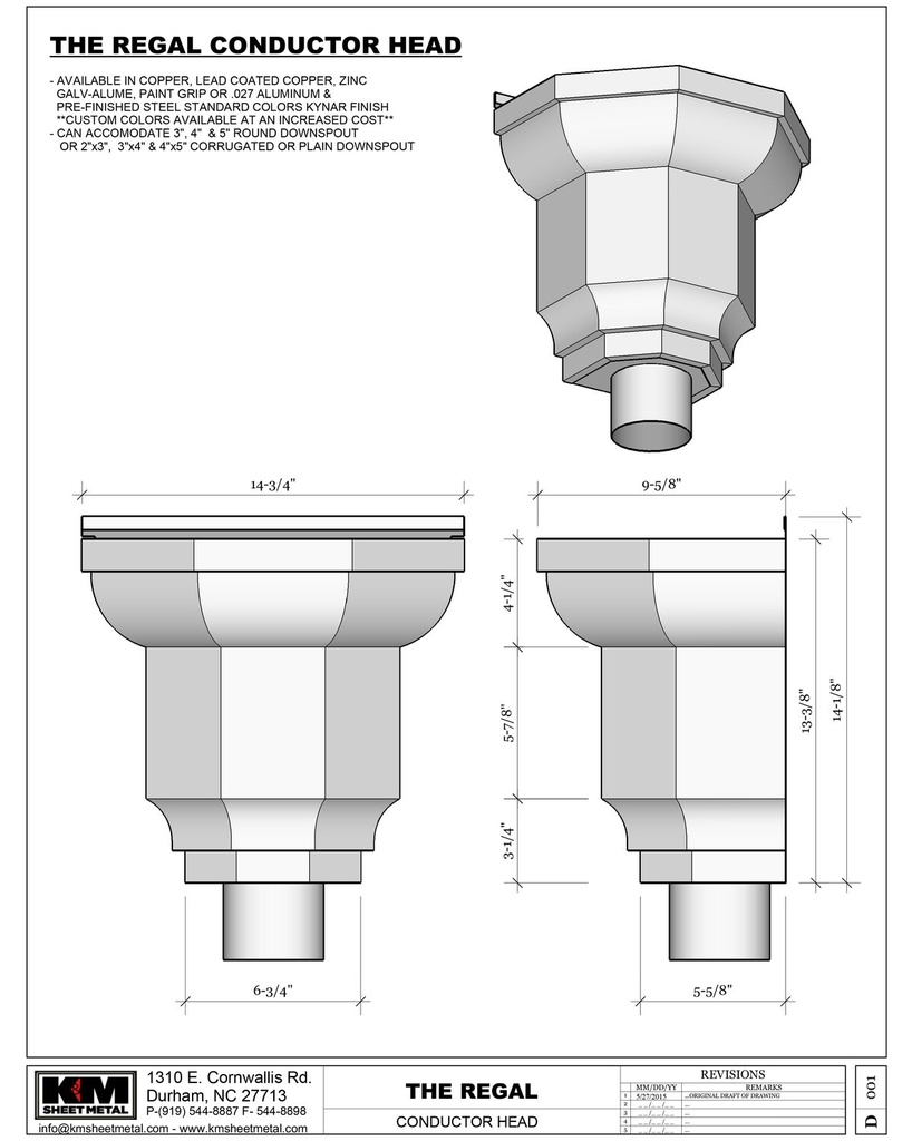 The Regal Conductor Head | Leader Head | Copper Aluminum Steel