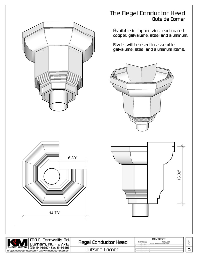 The Regal Outside Corner Conductor Head / Leader Head