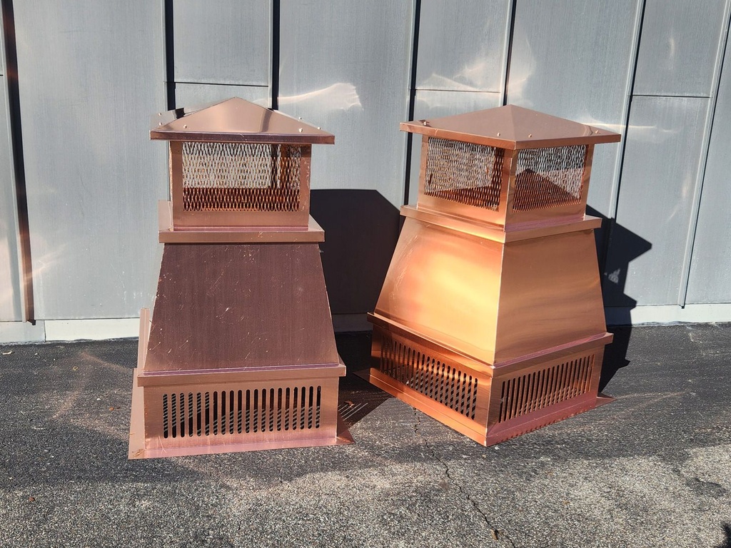 The Knight Chimney Pots in Copper