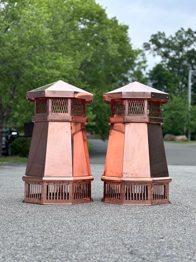 Lighthouse Chimney Pots in Copper