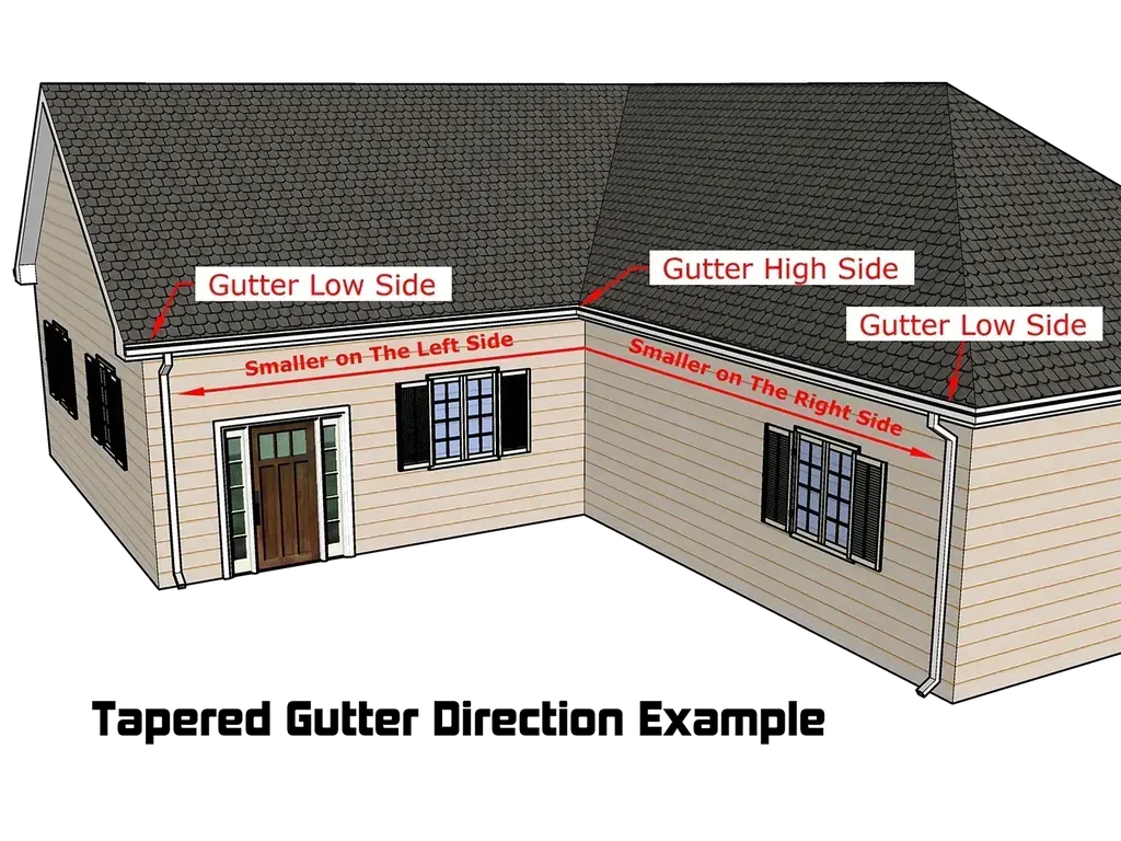 Tapered Gutter Direction Example