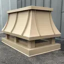 Concave Roof radius chimney caps in almond steel