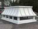 Concave Roof radius chimney caps in white aluminum