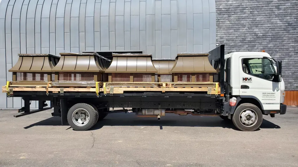 Medium bronze aluminum concave custom chimney caps