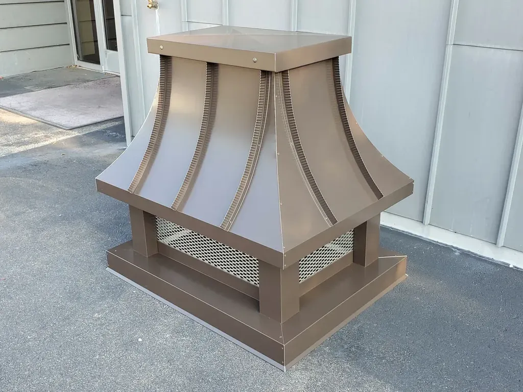 Curved roof aluminum chimney cap