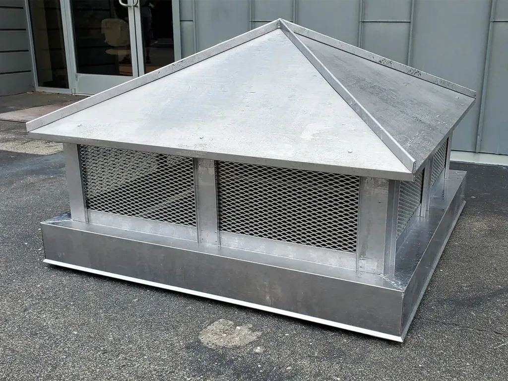 Hip and ridge lead coated custom chimney cap
