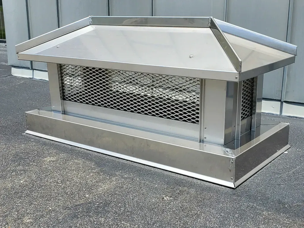Hip and ridge stainless steel standing seam custom chimney cap