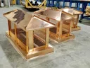 Hip and ridge copper standing seam custom chimney caps