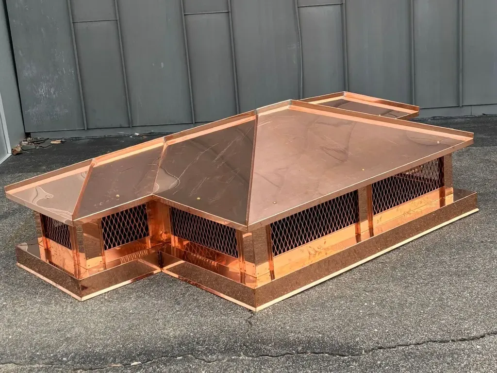 Hip and Ridge Chimney Cap - Copper, Aluminum, Steel - 12