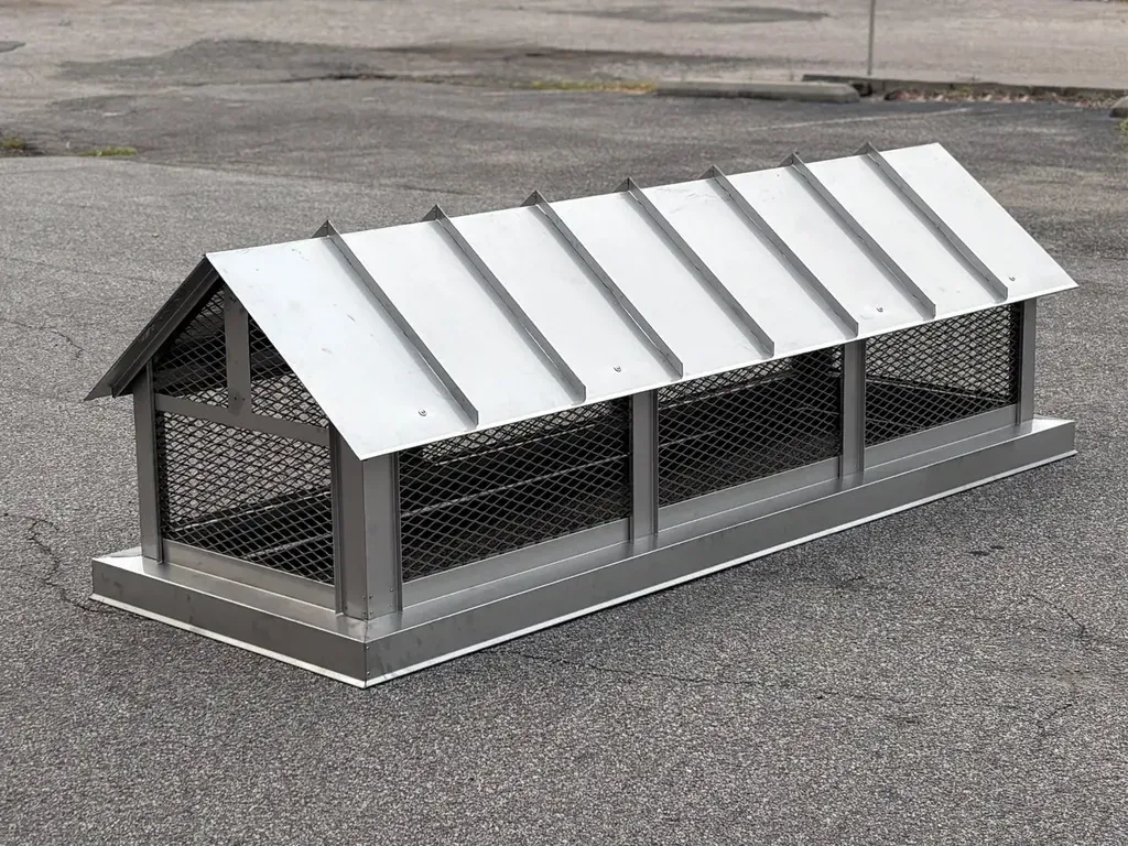Stainless steel standing seam rake chimney cap